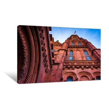 Image of Looking Up At The Smithsonian Castle, In Washington, DC Canvas Print