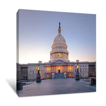 Image of United States Capitol Building At Sunset - Washington, DC, USA Canvas Print