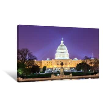 Image of The United States Capitol Building In Washington DC Canvas Print