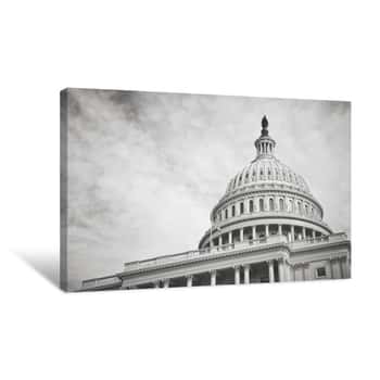 Image of Capitol Hill Building In Washington DC With Vintage Filter Canvas Print