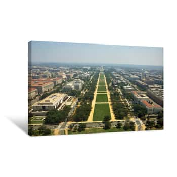 Image of United States Capitol Building And National Mall, Bird\'s Eye Viewed From The Top Of Washington Monument In Washington DC, USA Canvas Print