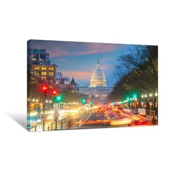 Image of Washington DC Downtown Skyline  Of USA Canvas Print