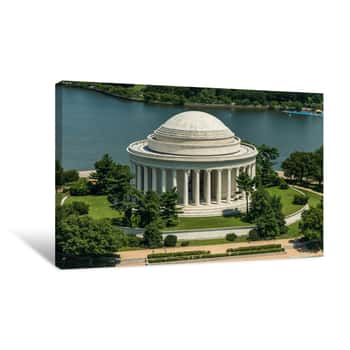 Image of Jefferson Memorial Aerial View Canvas Print