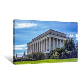 Image of Lincoln Memorial In Washington, DC, USA On Dramatic Cloudscape Background Canvas Print