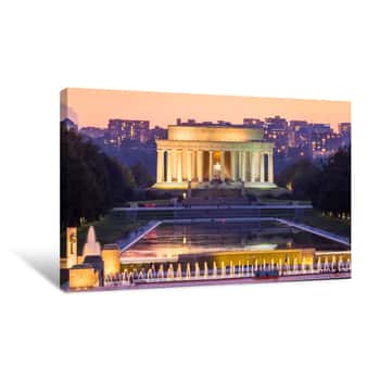 Image of Washington DC Lincoln Memorial and Mall Canvas Print