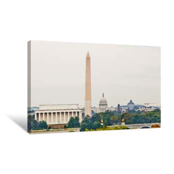Image of Washington DC City View Of Most Famous Landmarks Canvas Print