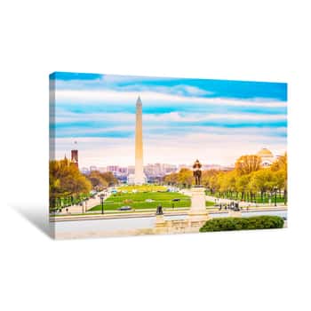 Image of Washington Monument And National Mall, Taken In United States Capitol, Washington DC, USA Canvas Print