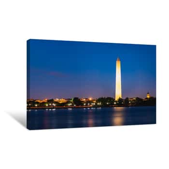 Image of Washington Monument and Nighttime Sky Canvas Print
