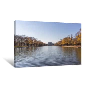 Image of Sunset Landscapes Of The Lincoln Memorial In Washington D C  In Autumn Canvas Print