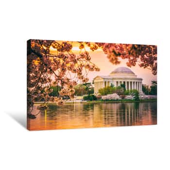 Image of Jefferson Memorial In DC During Spring Canvas Print