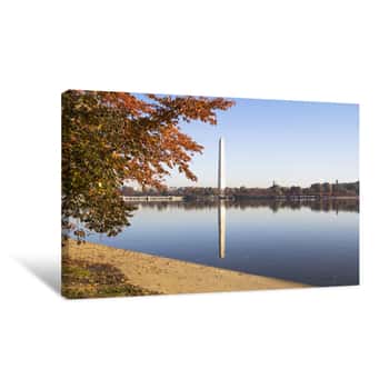 Image of Washington Monument In Autumn, Washington DC Canvas Print