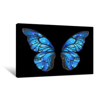 Image of Blue Butterfly Wings Canvas Print