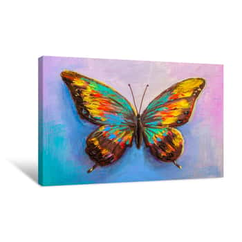 Image of Abstract Painting Butterfly Canvas Print