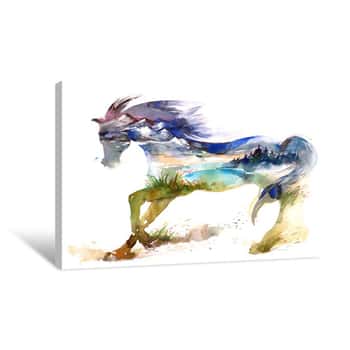 Image of Watercolor Horse Canvas Print