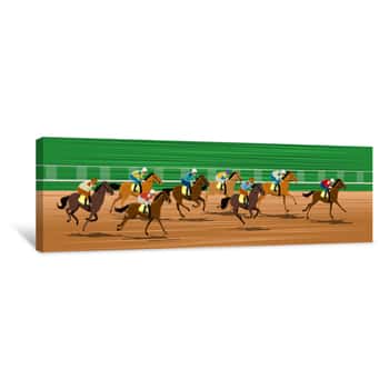 Image of Horse Racing, Racecourse, Jockey Canvas Print