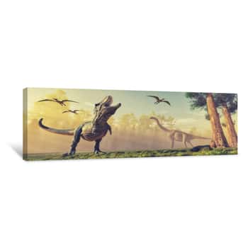Image of Roaring Dinosaur Canvas Print