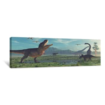 Image of 3d Render Dinosaur Canvas Print