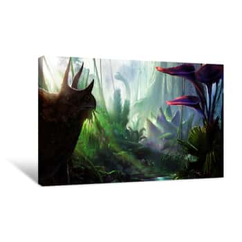 Image of Illustration Of The Concept Of Dinosaurs Canvas Print