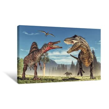 Image of Dino Fight Canvas Print