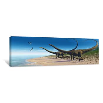 Image of Diplodocus Herd Canvas Print