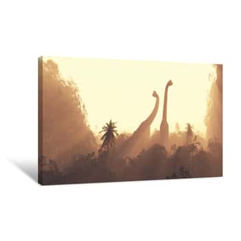 Image of Brachiosaurus Dinosaurs Canvas Print