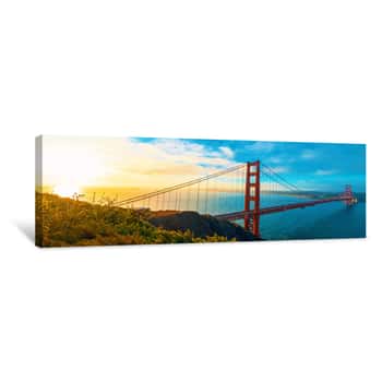Image of San Francisco\'s Golden Gate Bridge At Sunrise From Marin County Canvas Print