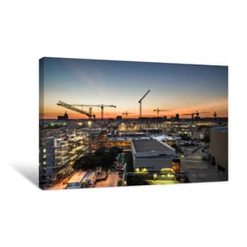 Image of Construction Project Near University Of Texas At Austin Texas USA Canvas Print