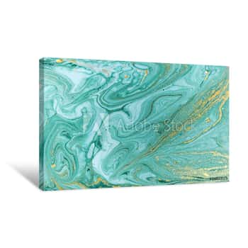 Image of Marble Abstract Acrylic Background  Nature Green Marbling Artwork Texture Canvas Print