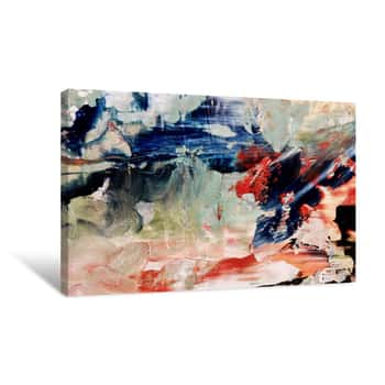 Image of Colorful Abstract Painting Background  Color Texture  Intensive Multicolor Mix Of Oil Vibrant Colors  Paint Brushstrokes On Canvas For Trendy Poster Wallpaper  Texture Canvas Print
