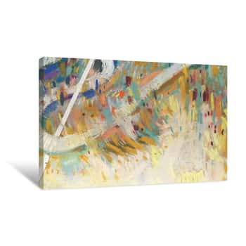 Image of Vivid Abstract Background With Natural Pastel Texture  Artistic Light Backdrop With Colorful Crayon Textures  Banner Template  Art Gallery Poster Design  Mental Health Concept  Abstract Expressionism Canvas Print