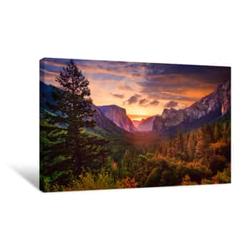 Image of Yosemite Tunnel View At Sunrise Canvas Print