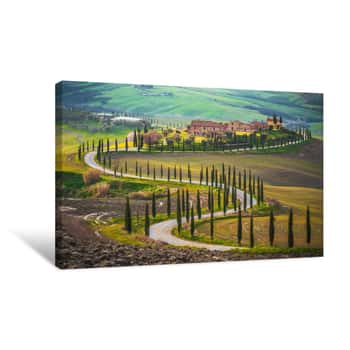 Image of Sunny Fields In Tuscany, Italy Canvas Print