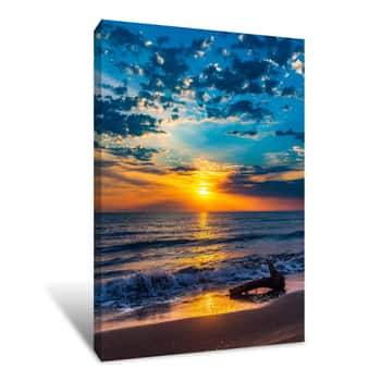 Image of Amazing Colorful Sunrise At Sea Canvas Print