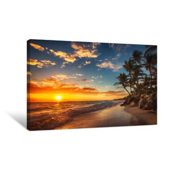 Image of Sunrise Over The Beach Canvas Print