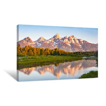 Image of Sunrise At Grand Teton Canvas Print