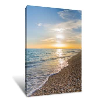 Image of Beautiful Summer Sunset With Clouds Over The Sea Canvas Print
