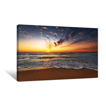 Image of Sunrise Horizon Sea Water Landscape Canvas Print