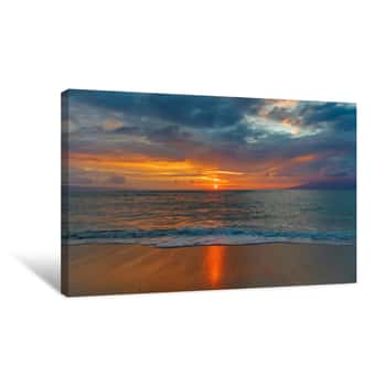 Image of Maui Golden Sunset September Canvas Print