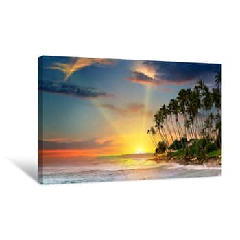 Image of Fantastic Sunrise On The Ocean Canvas Print