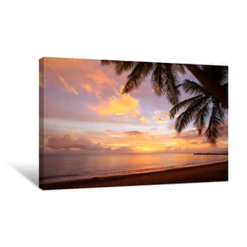 Image of Sunset On The Beach Canvas Print