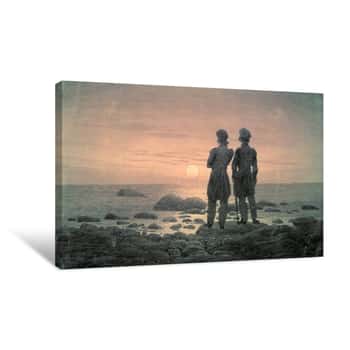 Image of Two Men by The Sea Canvas Print