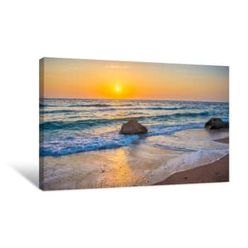 Image of Sunrise In Egypt At Red Sea In Sharm El Sheikh Canvas Print