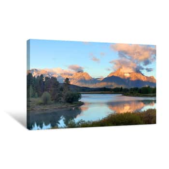Image of Oxbow Bend At The Grand Tetons Canvas Print