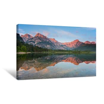 Image of SCENIC VIEW OF LAKE AND MOUNTAINS AGAINST SKY Canvas Print