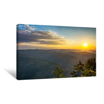 Image of Colorful Summer Sunrise In The Tara Mountains Canvas Print