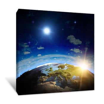 Image of Earth and Space Canvas Print