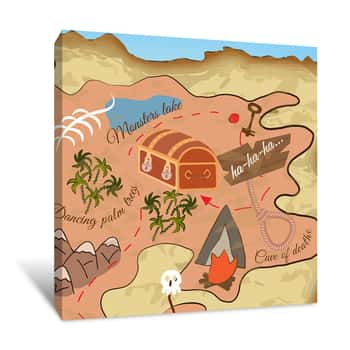 Image of Treasure Island Map Canvas Print