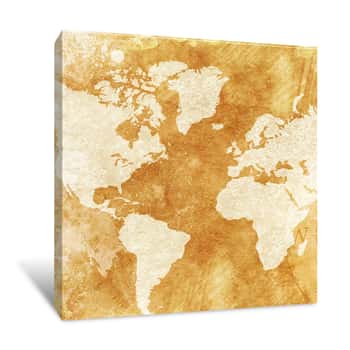 Image of Rustic World Map Canvas Print