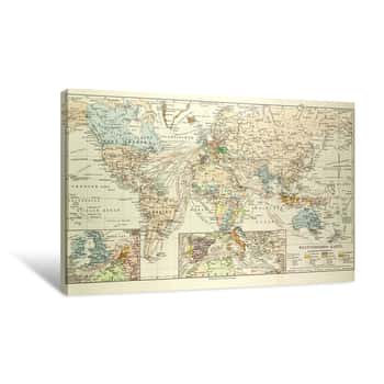 Image of Old Map of the World Canvas Print