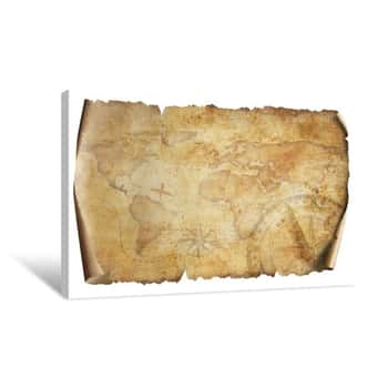 Image of Old World Map Isolated 3d Illustration Canvas Print